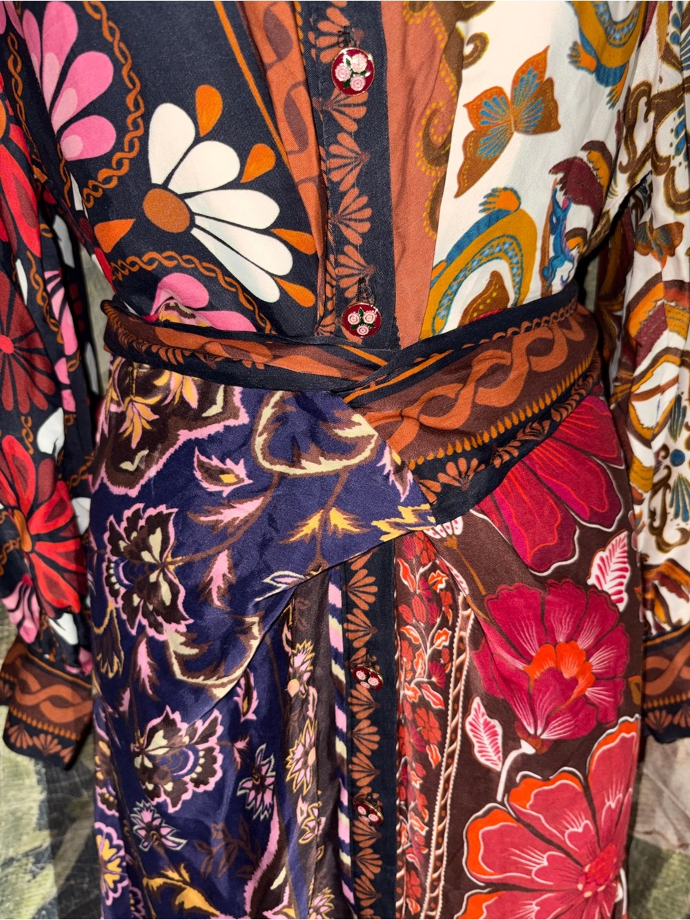 Farm Rio Miranda wrap Midi Dress - Picture 4 of 5